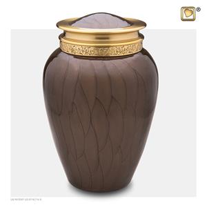 Urnwebshop Grote Blessing Urn Bruinmarmer, Gouden Sierrand (3.9 liter)