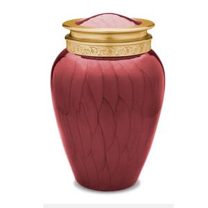 Urnwebshop Grote Blessing Urn Roodmarmer, Gouden Sierrand (3.9 liter)