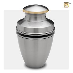 Urnwebshop Grote LoveUrns Urn Matzilver Zwarte Sierbanden (3.8 liter)