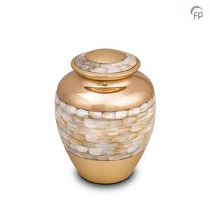 Urnwebshop Grote Messing Urn Shiny Gold - Parelmoer (3.2 liter)