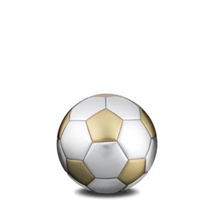 Urnwebshop Mini Voetbal Urn Geborsteld Goud en Zilver (0.065 liter)