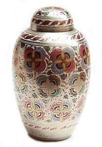 Urnwebshop Grote Messing Lattice Urn Bloemmotief  (3.5 liter)