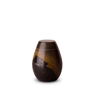 Urnwebshop Marmeren Mini Urn Zwart - Beige (0.15 liter)