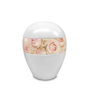 Urnwebshop Kleine Porseleinen Pot Urn Rozen (0.6 liter)