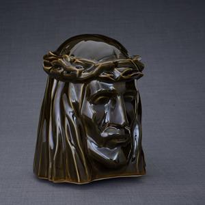 Urnwebshop Keramische Crematie As Urn De Christus Green Oiled (5.1 liter)