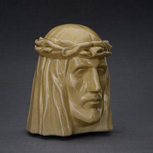 Urnwebshop Keramische Crematie As Urn De Christus Light Sand (5.1 liter)