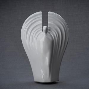 Urnwebshop Keramische Crematie As Urn Guardian White (3.2 liter)