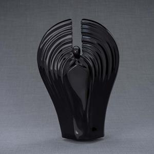Urnwebshop Keramische Crematie As Urn Guardian Zwart (3.2 liter)