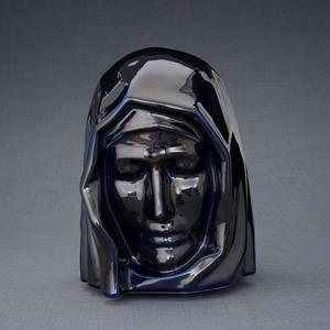 Urnwebshop Keramische Crematie As Urn Holy Mother Cobalt Metallic (5.1 liter)
