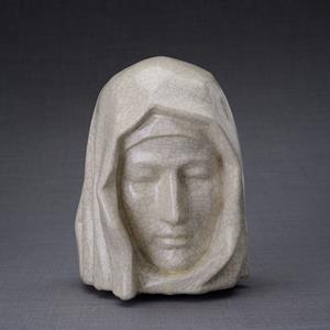 Urnwebshop Keramische Crematie As Urn Holy Mother Craquele (5.1 liter)