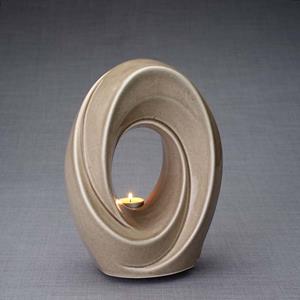 Urnwebshop Keramische Crematie As Urn Passage Beige Grey (3.2 liter)
