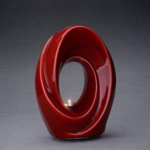 Urnwebshop Keramische Crematie As Urn Passage Shiny Red (3.2 liter)