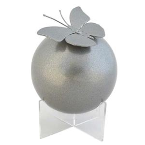 Urnwebshop Mini RVS Bol Urn op Transparant Standaardje (0.4 liter)