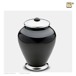 Urnwebshop Kleine Simplicity Urn Zwart-Zilver (0.8 liter)