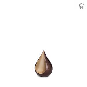 Urnwebshop Teardrop Urntje Bruin - Beige Inlay (0.15 liter)