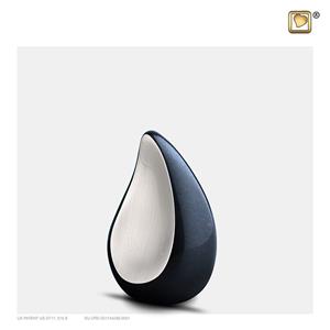 Urnwebshop Teardrop Urntje Midnight Black - Matzilver (0.04 liter)