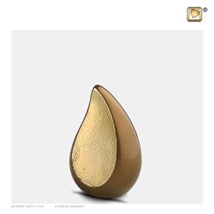 Urnwebshop Teardrop Urntje Golden Brown - Gehamerd Goud (0.04 liter)