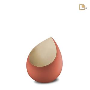 Urnwebshop Mini LoveUrns Druppel Urn Matgoud - Terracotta (0.1 liter)