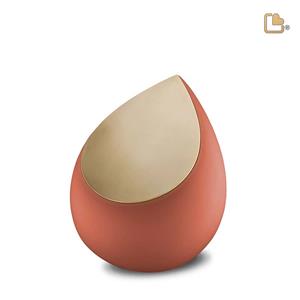 Urnwebshop Kleine LoveUrns Druppel Urn Matgoud - Terracotta (0.85 liter)