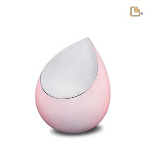 Urnwebshop Kleine LoveUrns Druppel Urn Matzilver - Roze (0.85 liter)