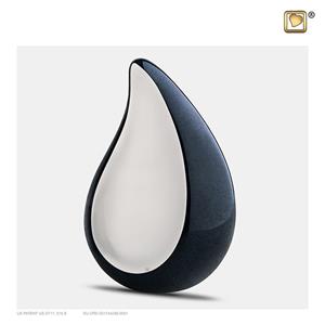 Urnwebshop Kleine Teardrop Urn Midnight Black - Matzilver (0.4 liter)
