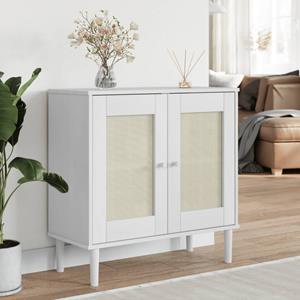 VidaXL Dressoir SENJA 80x35x80 cm rattan look massief grenenhout wit