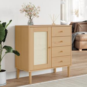 VidaXL Dressoir SENJA 80x40x80 cm rattan look massief grenenhout bruin