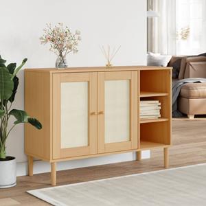 VidaXL Dressoir SENJA 112x40x80 cm rattan massief grenenhout bruin