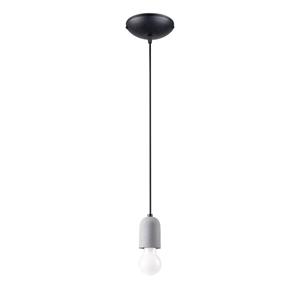SL.1284 Hängeleuchte neso E27 1 x 15W pvc, Beton schwarz, grau L:14cm B:14cm H:115cm dimmbar - Sollux