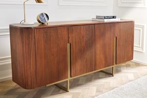 Invicta Interior buffetkast GATSBY 160cm bruin mat goud mangohout retro - 43333