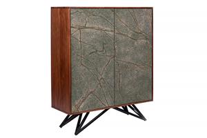 Invicta Interior highboard MOUNTAIN SOUL 120cm groen marmer steenfineer acaciahout - 43794
