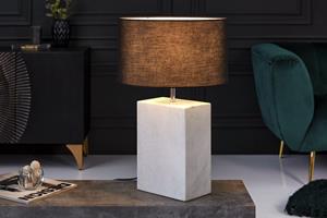 Invicta Interior tafellamp NOBLE 55cm wit marmeren voet stoffen kap - 40903