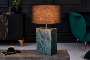 Invicta Interior tafellamp NOBLE 55cm groen marmeren voet stoffen kap - 40902