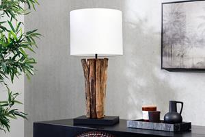 Invicta Interior tafellamp PERIFERE 60cm natuurlijk wit rond teakhout- 43453