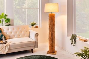 Invicta Interior vloerlamp ROOTS 160cm drijfhout linnen kap grijs- 41092