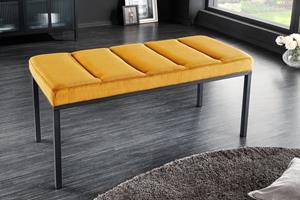 Invicta Interior bank PETIT BEAUTE 80cm mosterdgeel koord zwart frame - 43312