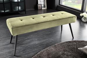 Invicta Interior bank BOUTIQUE 100cm groen fluweel zwart metalen poten - 43321