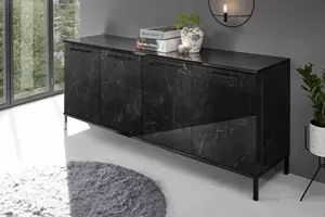 WOONENZO Dressoir Mango - marmer zwart