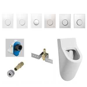Salenzi Urinoir Set  Hung Achterinlaat Mat Wit met TECE Loop Drukplaat Kunststof