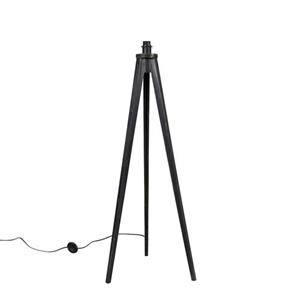 QAZQA Landelijke Vloerlamp Tripod Zwart - Tripod Classic