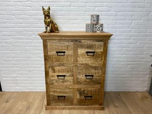 Loods XL Mangohouten kast Marco met lades