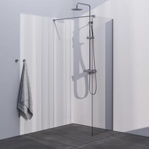 Brauer Brushed Season inloopdouche helder glas 70x200 met muurprofiel RVS-kleurig geborsteld