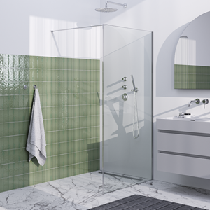Brauer Chrome Frame inloopdouche helder glas 100x200 met muurprofiel en lijst rondom chroom