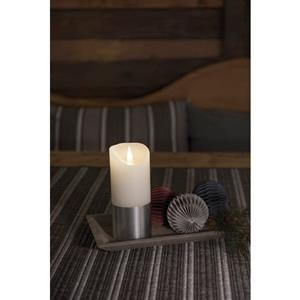 KONSTSMIDE Led-kaars Led-kaars van echte was, wit, met zilverkleurige rand (1-delig)