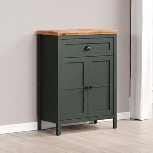 Home affaire Kast Vienna Mat, lichtbruine echt-hout-look, 77 cm breed, 102 cm hoog donkergroen (1 stuk)