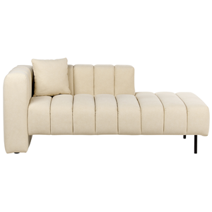 BELIANI Chaise longue fluweel beige linkszijdig LANNILS