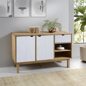 VidaXL Dressoir OTTA 114x43x73,5 cm massief grenenhout bruin en wit