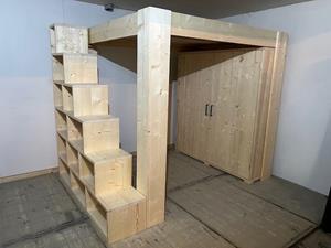 Het Steigerhouthuis Hoogslaper Multikast 2 persoons (180x220)
