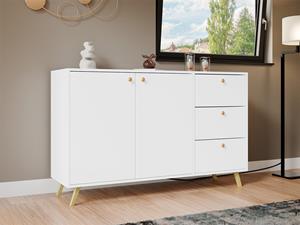Mobistoxx Dressoir SIAPA 2 deuren 3 lades wit