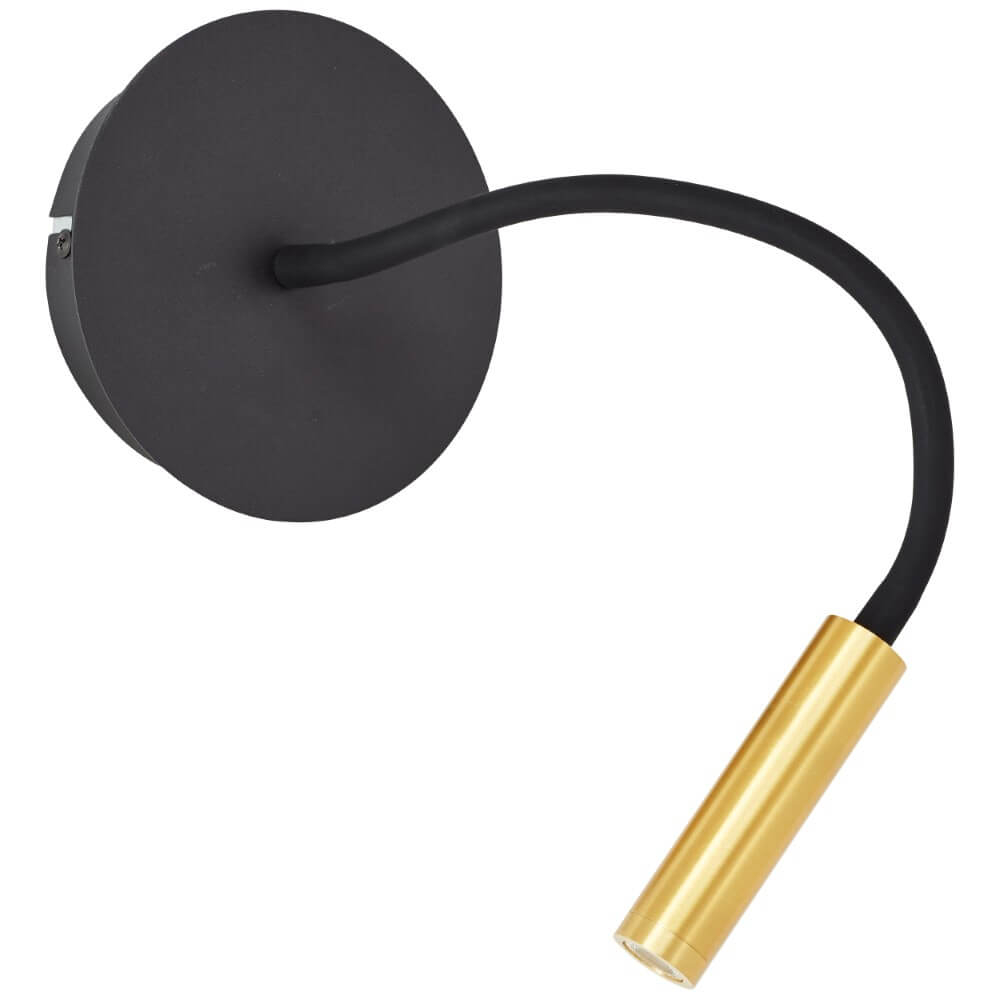 Brilliant Wandlamp Jutta zwart met goud flexibel G99947/86
